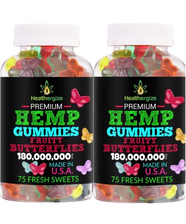 2PACK Hemp Gummies Premium Butterflies-for Sleep, Calm and Relax-Natural Hemp Party Gummy Edibles-Made in USA