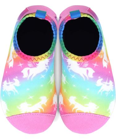 JIASUQI Kids Water Shoes - Quick Dry Barefoot Aqua Socks for Beach & Pool - Multi Horse - Size 5.5/6 UK Child - Buy Online on GoSupps.com