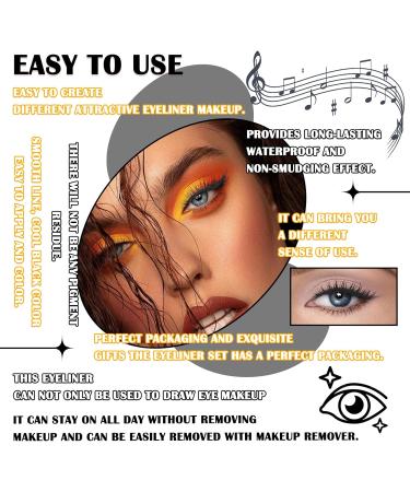 2PCS Black Gel Eyeliner Set Waterproof Eyeliner Pencils Pen Long Lasting Smudge Proof Gel Eyeliner Pen Cream Eye Liner Pen Gothic Halloween Daily Eyeshadow Stick Makeup for Women - Buy Online on GoSupps.com