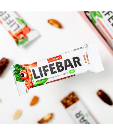 Lifefood Lifebar Energy Seal - Vegan Sports Bar Organic Gluten-Free Lactose-Free No Added Sugar - 15 Pack (Brazil Guarana) - Healthy Snack for Active Lifestyle - Buy Online on GoSupps.com