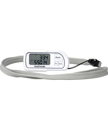 OneTweak EZ-1 Pedometer for Walking - White | Back-to-Basics Step Counter with Pause Function - Simple & Multi-Function Fitness Tool - Buy Online on GoSupps.com