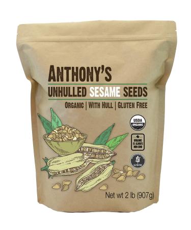 Anthony's Sesame Seeds, 2 lb, Unhulled, Batch Tested and Verified Gluten Free, With Hull, Keto Friendly 2 Pound (Pack of 1) - Buy Online on GoSupps.com