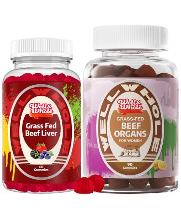 Well&Whole Grass Fed Beef Liver Gummies and Beef Organ Gummies for Women