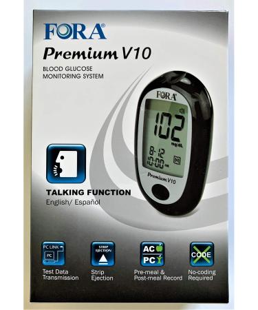 FORA Premium V10 Talking Blood Glucose Meter (English  Espa ol)