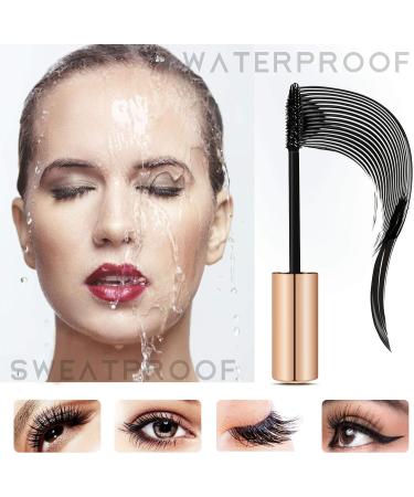 Black Mascara Waterproof 4D Silk Fiber Extra Long Lash Mascara for Thicker and Voluminous Lashes All Day Exquisit Long Thick Eyelashes Anti-smudge - Buy Online on GoSupps.com