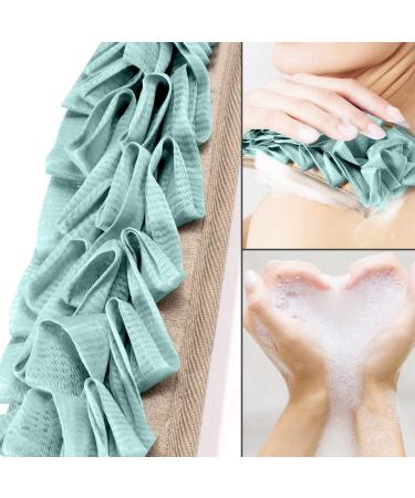 Loofah Bath Sponge Back Scrubber for Men and Women - Exfoliating Body Scrubber | Green - Buy Online on GoSupps.com