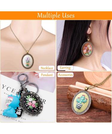 Shynek Embroidery Kit for Beginners - 26 Pcs Mini Cross Stitch Set with Flowers Pattern - Includes Stamped Clothes, Necklace Pendant, Hoops, and Chains - Yellow/Red/White/Black - Buy Online on GoSupps.com