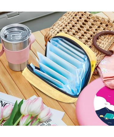 Menstrual Bag with Zipper for Sanitary Pads & Tampons - Daisy Yellow Collection Bag for Women & Girls | Shop Internationally - Buy Online on GoSupps.com