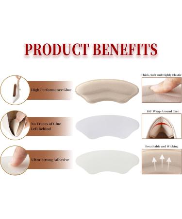 Buy Heel Pads for Shoes | Soft & Flexible Heel Grips for Comfort - 4 Pairs for Men & Women - Buy Online on GoSupps.com