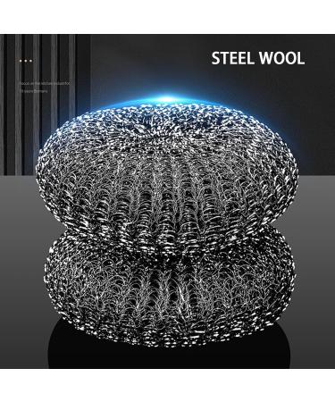 Fovolat Dishwashing Cleaning Brush | with Long-Handle Stainless Steel Scrubbing Brush Kitchen Cleaning Metal Stainless Steel Scrubbing Brush Non Stick Pot Steel Wire Ball - Buy Online on GoSupps.com