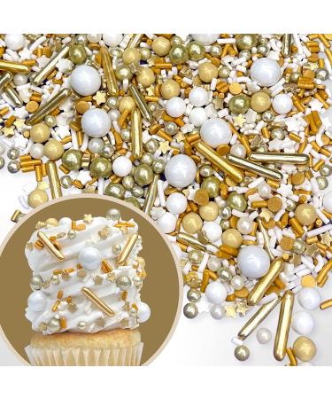 Manvscakes Sprinkles- Edible Cake and Cupcake Sprinkles with Assorted Shapes and Sizes for Parties  Metallic Sprinkle Mix for Cookies  Ice Cream  Cake and Cupcake Decorating  4 oz (Gold and Silver) - Buy Online on GoSupps.com