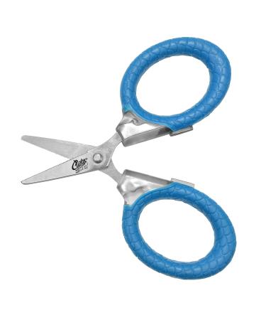 Cuda 3-Inch Titanium-Bonded Micro Fishing Scissors for Mono, Fluorocarbon & Braided Line with Dual Serrated Edges (18826), Blue Micro Scissor