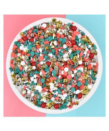 RT 50g/Lot Mixed Christmas Slice Pearl Rhinestone Polymer Hot Clay Sprinkles for DIY Craft Slime Filling Accessories Nails Art Y420 (Color : Christmas)