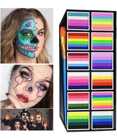 Adult face painting kit water-based washable long-lasting 12 grids with brush makeup markers for festivals sports theater girls cosplay women Halloween - Buy Online on GoSupps.com
