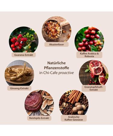Chi-Cafe Proactive Coffee Powder - 180g | Wild & Spicy Drink with Acacia Fiber Guarana & Ginseng | 36 Cups of Wellness Boost - Buy Online on GoSupps.com