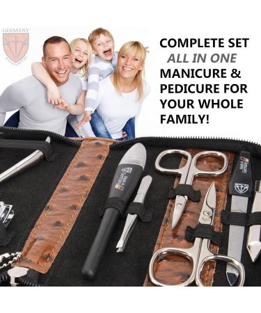 3 Swords Germany Manicure set pedicure kit Cognac - Ostrich Imitation - Buy Online on GoSupps.com