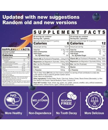 ELLAMENTZ Magnesium Glycinate Gummies 500mg for Adults Kids Teens Sugar Free Magnesium Calm Sleep Aid Gummies with L-Theanine 60 Gummies - Pack Of 2 - Buy Online on GoSupps.com