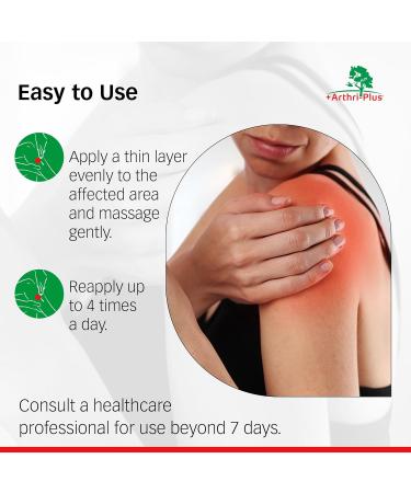 ARTHRI-PLUS Natural Pain Relief Extra Strength Analgesic Cream - Long Lasting Topical Pain Reliever - Backache Headache Arthritis Muscle and Joint Relief (Pack of 1-100 g) 100 g (Pack of 1) - Buy Online on GoSupps.com