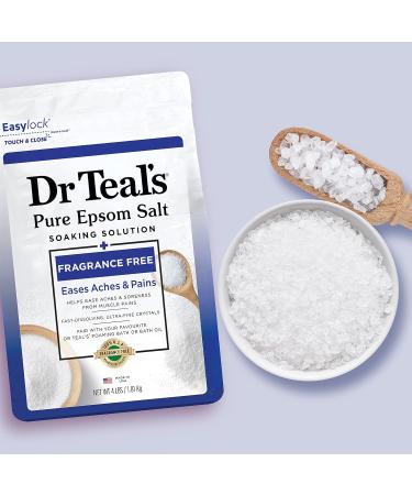 Dr Teal's Pure Epsom Salt Soak - Fragrance Free 4 lb (Pack of 2) - International Shipping Available - Buy Online on GoSupps.com
