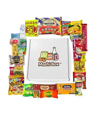 Delicious Mashi Box Asian Dagashi Snack Surprise - 25 Piece Snack Assortment with Instant Noodles & Drinks - Buy Online on GoSupps.com