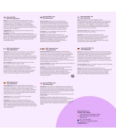 Liposomal NAD+ Capsules with TransResveratrol 600 mg 90 vegan capsules for 3 months supply Manufactured in the European Union From WeightWorld - Buy Online on GoSupps.com