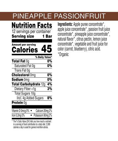 Organic Pineapple Passionfruit Fruit Bars - Gluten Free & Vegan (24 Bars) - Buy Online on GoSupps.com
