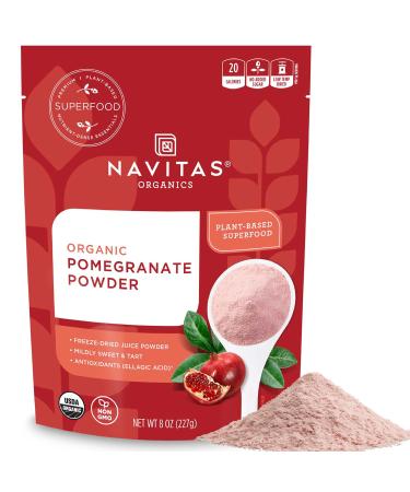 Navitas Organics Pomegranate Powder, 8oz. Bag, 45 Servings — Organic, Non-GMO, Freeze-Dried, Gluten-Free