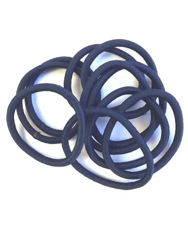 Shropshire Supplies Bling Online 10pc Endless Snag Free 4.5cm Hair Elastics. (Navy Blue.)