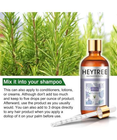 Heytree Rosemary Oil 100% Pure & Natural - 100ml Therapeutic Grade for Hair Growth Skin & Nails | Aromatherapy Diffuser Oil - Buy Online on GoSupps.com
