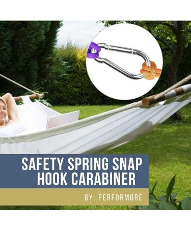 6 Pack of 2 1/4 Inches Stainless Steel Safety Spring Snap Hook Carabiner  Multi-Purpose Heavy Duty Stainless Steel Carabiner Clips for Keys Swing Set Camping Fishing Hiking Traveling - Buy Online on GoSupps.com
