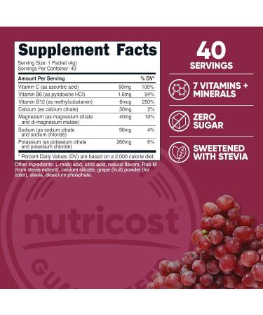 Nutricost Electrolytes Complex - Grape Flavored 40 Stickpacks | Advanced Hydration Supplement for Optimal Performance - Buy Online on GoSupps.com