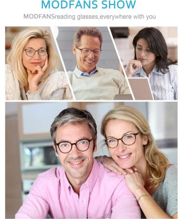 MODFANS Set of 4 Round Reading Glasses for Men & Women - Stylish Comfortable +1.00 Yellow Reading Aids - Buy Online on GoSupps.com