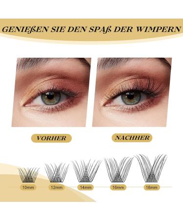 Cluster Eyelashes Quwel - 480 PCs DIY Individual Lash Extensions | Soft & Light Natural D Curl 10-18mm | Perfect for Home Use - Buy Online on GoSupps.com