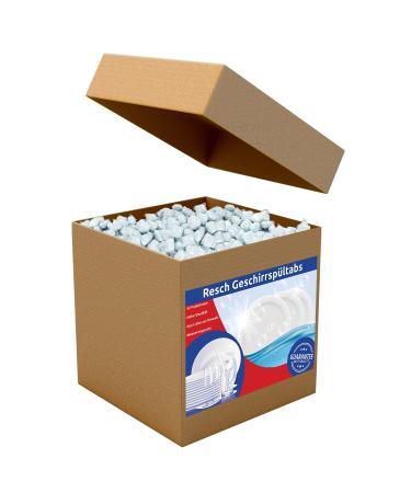 Resch Cleanix dishwasher tabs without plastic - all in one |250 pieces (approx. 5 kg) |Phosphate -free tabs |Dishwasher flushing water -soluble film |Riner dishwasher 1 piece (250 pack)
