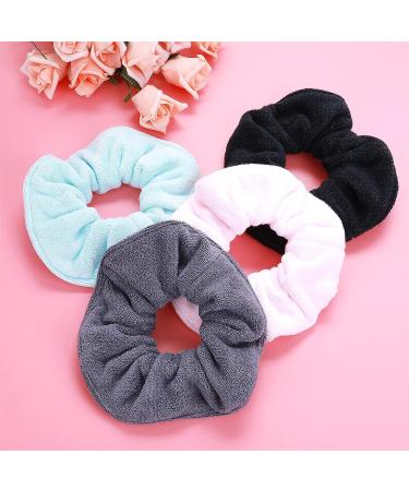 4-Pack Microfiber Hair Drying Towel Scrunchies | Soft & Absorbent Hair Bands for Frizz-Free Styles | Ponytail Holder & Wet Hair Accessories for Women - Buy Online on GoSupps.com