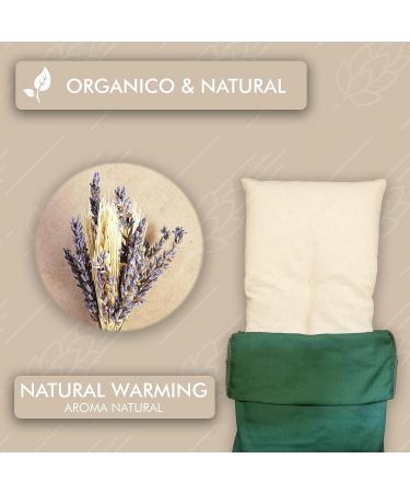 Lamarous Warming Pillows - 48x15 cm 100% Cotton Thermal Pillows with Wheat & Lavender Seeds for Neck & Colic Relief | Washable Cover Heat & Cold Therapy Green - Buy Online on GoSupps.com