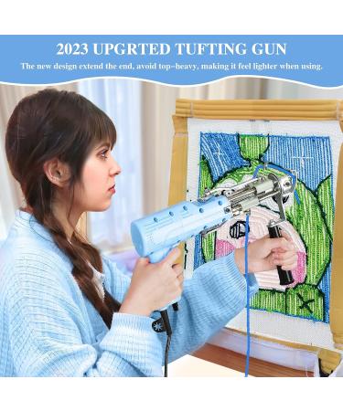 Riiai AK-III Pro Tufting Gun Kit - 2-in-1 Cut Pile Loop Pile, Speed Adjustable - Baby Blue - Buy Online on GoSupps.com