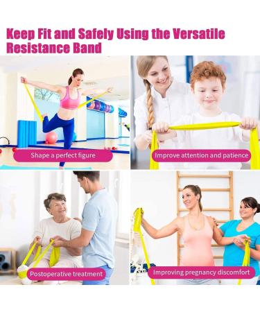 Buy Resistance Bands - 2m Professional Latex Elastic for Home & Gym | Upper & Lower Body Training Physical Therapy Yoga & Pilates - Yellow/Pink - Buy Online on GoSupps.com