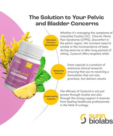 SUNN BIOLABS CYSTUROL  Bladder Formula Support - Pack of 2 - 60 Vegan Capsules - Buy Online on GoSupps.com