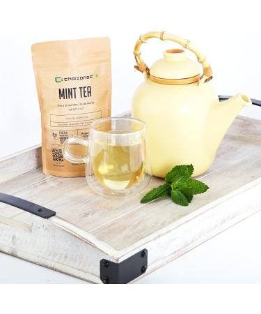 CHAIZONED Mint Loose Leaf Tea | Blend of Spearmint and Dried Green Tea Leaves | Antioxidant Rich Herbal Blend for Energy Boost | Refreshing Flavor Sweet & Minty | Brews upto 25 cups - 50g (1.7 oz) Mint Tea - Buy Online on GoSupps.com