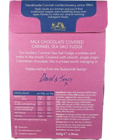 Milk Chocolate Covered Caramel Sea Salt Fudge - 140g - Buy Online on GoSupps.com
