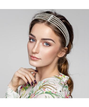 ANCIRS 2 Pack Rhinestone Bridal Headband Set - Gold & Silver | Adjustable Elastic Headpieces for Women and Girls - Buy Online on GoSupps.com