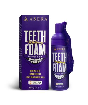 Abera Purple Teeth Whitening Foam | Instant Whitening & Colour Corrector | Cleans Aligners Braces & Freshens Breath | Natural Peroxide-Free Formula (5.07 Fl Oz)