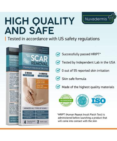 Silicone Scar Sheets - Effective Scar Removal & Tummy Tuck Treatment (4 Packs) - Buy Online on GoSupps.com