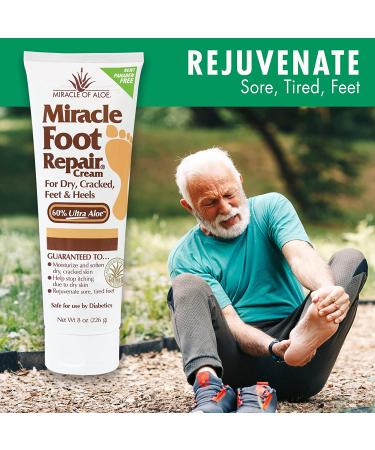 Miracle Foot Repair Cream - Fast Relief for Dry, Cracked, Itchy Feet and Heels | Moisturizes, Softens, Restores Comfort | Stops Nasty Odor - 8 oz (1 Pack) - Buy Online on GoSupps.com