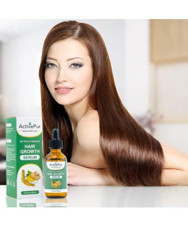 ActivePur Follicle-Stimulating Hair Growth Serum for Strong & Thick Hair - DHT Blocking, Natural Ingredients for Men & Women - Ginger, Vitamin E, Olive Oil, Jojoba Oil & Ginseng - Buy Online on GoSupps.com