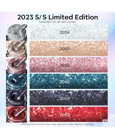 modelones Reflective Glitter Gel Nail Polish Set of 6 Colors Including Pink Red Silver Holographic Gel Polish Kit UV LED Soak Off Nail Polish Home DIY Manicure Nail Salon Varnish LAST DANCE 1.17 ml (Pack of 6) - Buy Online on GoSupps.com