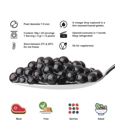 Caviaroli Pearls of Balsamic Vinegar - Gourmet Modena Caviar for Dressing & Garnish - 50g International Shipping - Buy Online on GoSupps.com