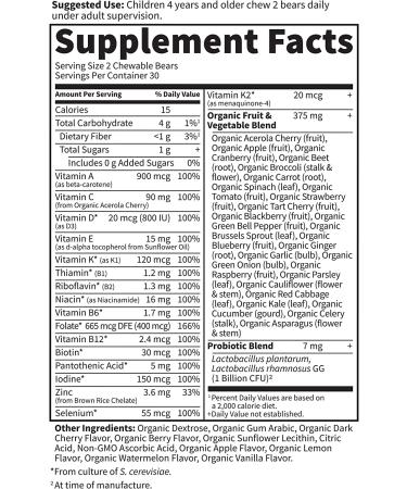 Garden of Life Vitamin Code Kids Chewable Multivitamin - Cherry Berry 60 Bears - Buy Online on GoSupps.com