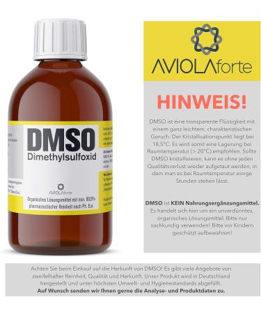 Buy Aviolaforte DMSO | 99.9% Pharmaceutical Purity Dimethylsulfoxide | German Braunglas Bottle | 100ml 250ml & 500ml Options - Buy Online on GoSupps.com